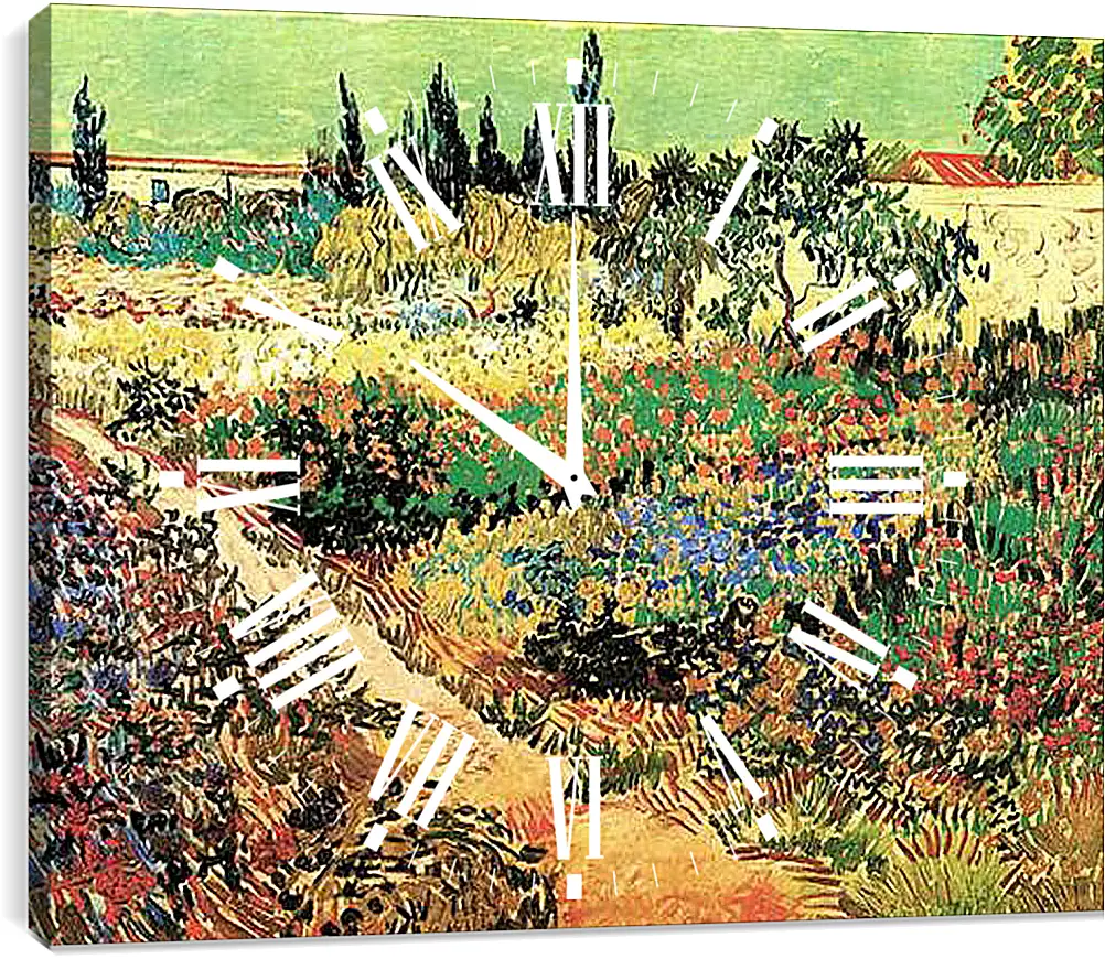 Часы картина - Flowering Garden with Path. Винсент Ван Гог