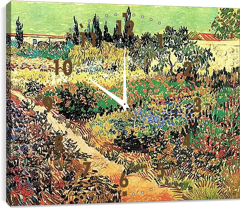 Часы картина - Flowering Garden with Path. Винсент Ван Гог