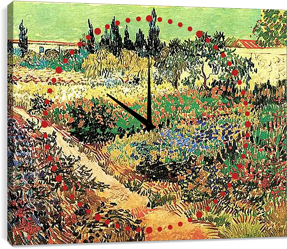 Часы картина - Flowering Garden with Path. Винсент Ван Гог