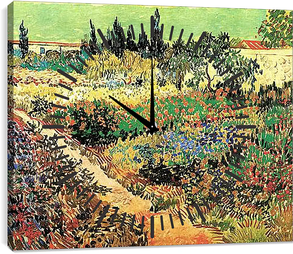 Часы картина - Flowering Garden with Path. Винсент Ван Гог