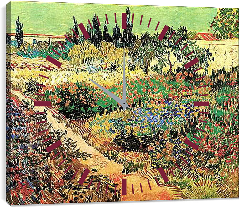 Часы картина - Flowering Garden with Path. Винсент Ван Гог