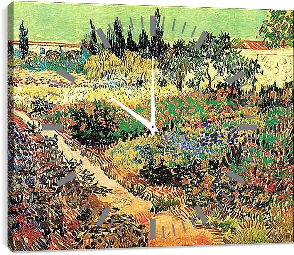 Часы картина - Flowering Garden with Path. Винсент Ван Гог