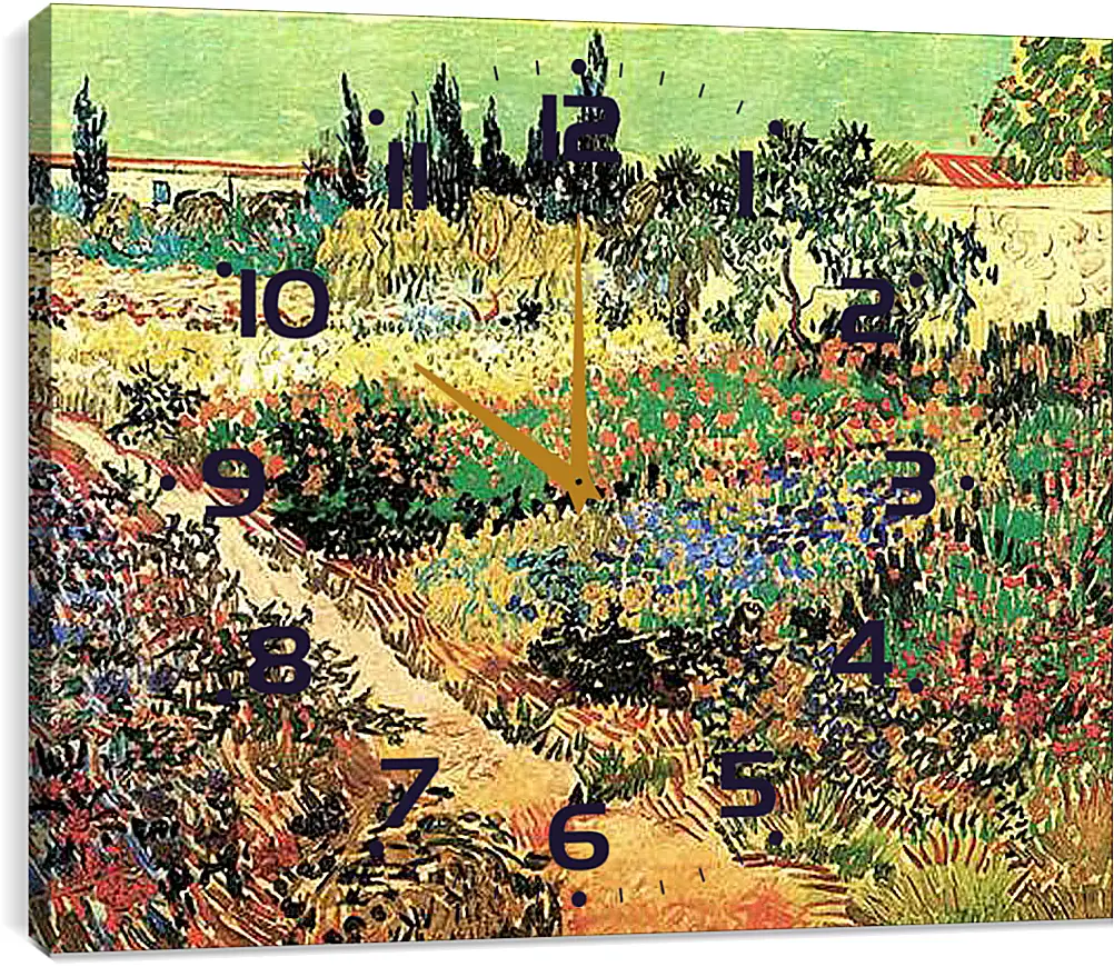 Часы картина - Flowering Garden with Path. Винсент Ван Гог