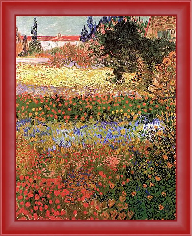 Картина в раме - Flowering Garden. Винсент Ван Гог