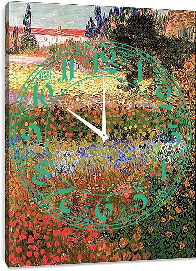 Часы картина - Flowering Garden. Винсент Ван Гог