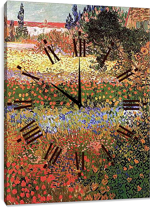Часы картина - Flowering Garden. Винсент Ван Гог
