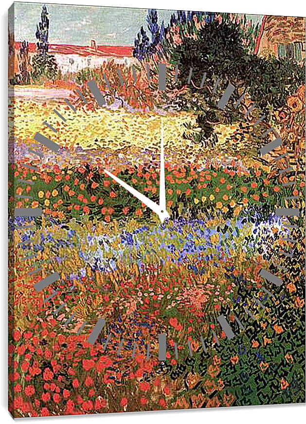 Часы картина - Flowering Garden. Винсент Ван Гог