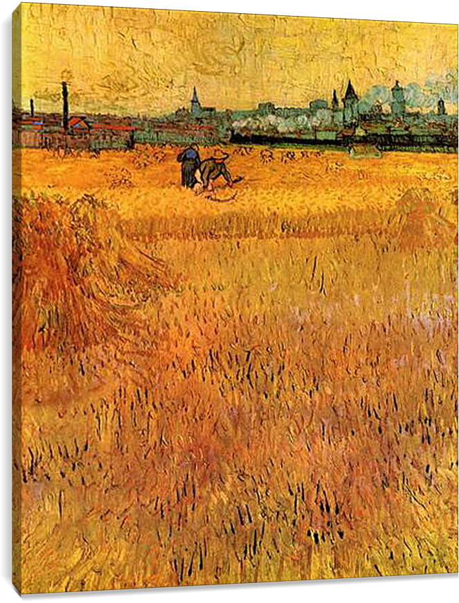 Постер и плакат - Arles View from the Wheat Fields. Винсент Ван Гог