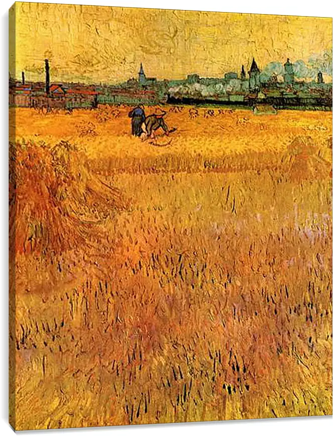 Постер и плакат - Arles View from the Wheat Fields. Винсент Ван Гог