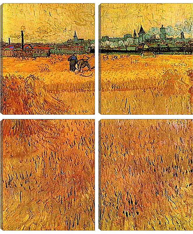Модульная картина - Arles View from the Wheat Fields. Винсент Ван Гог