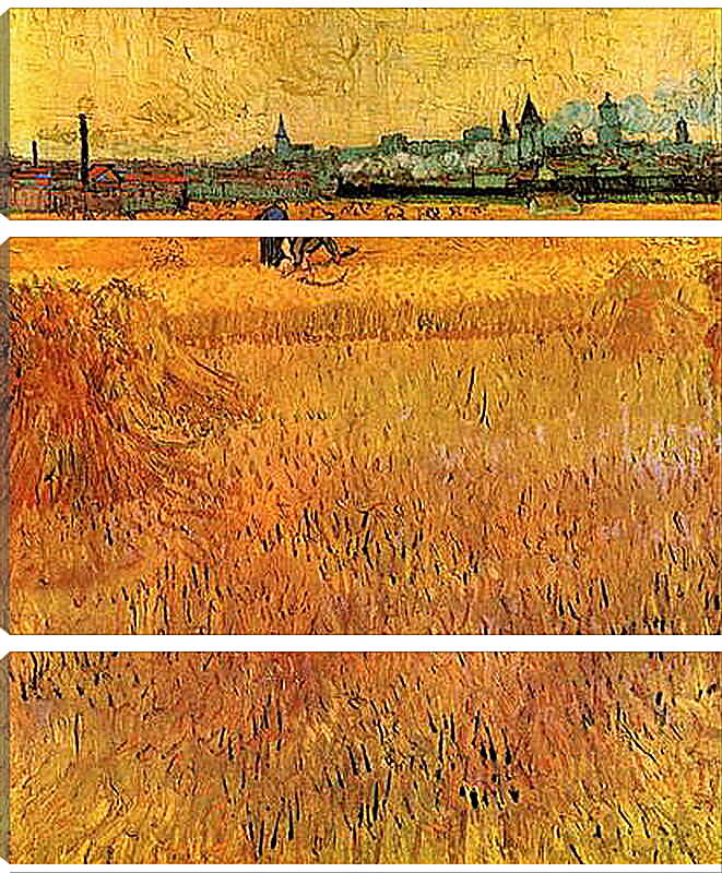 Модульная картина - Arles View from the Wheat Fields. Винсент Ван Гог