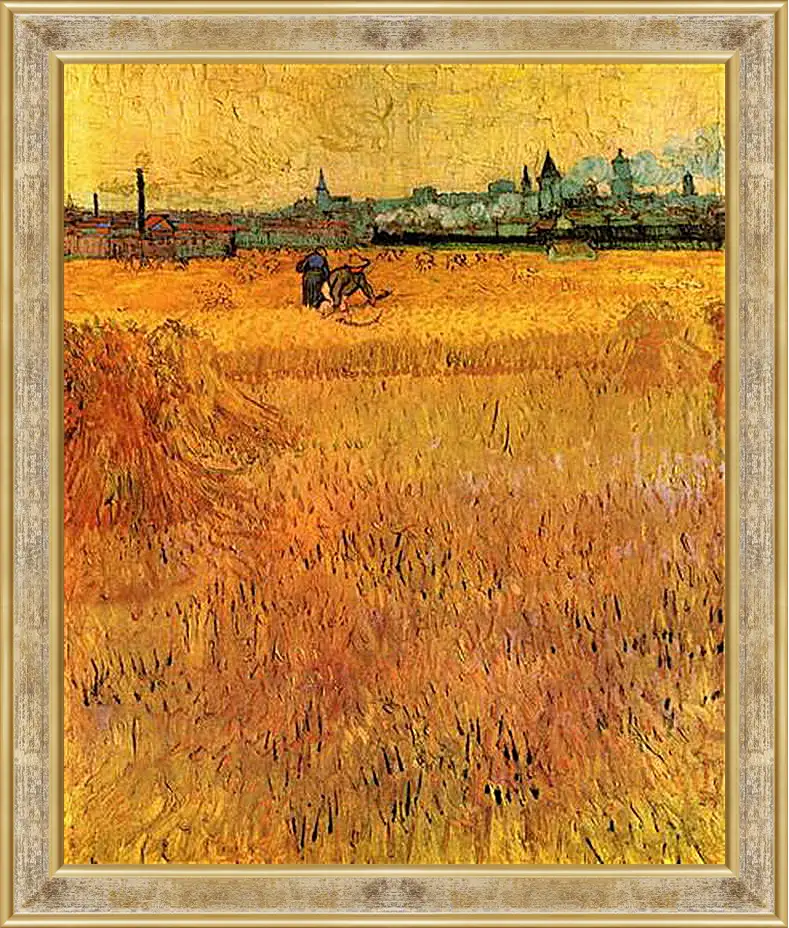 Картина в раме - Arles View from the Wheat Fields. Винсент Ван Гог