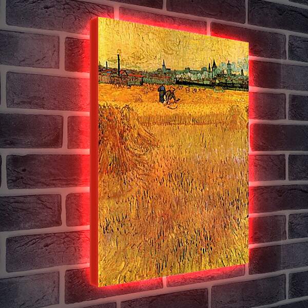 Лайтбокс световая панель - Arles View from the Wheat Fields. Винсент Ван Гог
