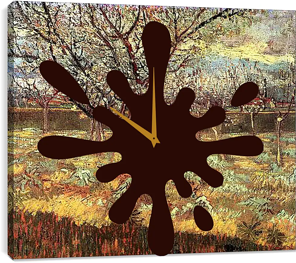 Часы картина - Apricot Trees in Blossom 2. Винсент Ван Гог