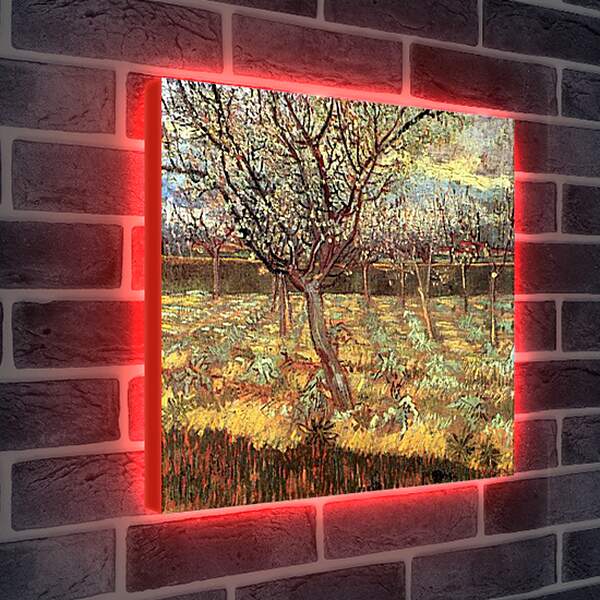 Лайтбокс световая панель - Apricot Trees in Blossom 2. Винсент Ван Гог