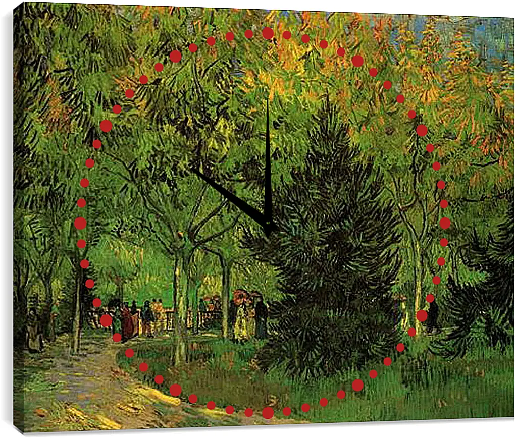 Часы картина - A Lane in the Public Garden at Arles. Винсент Ван Гог