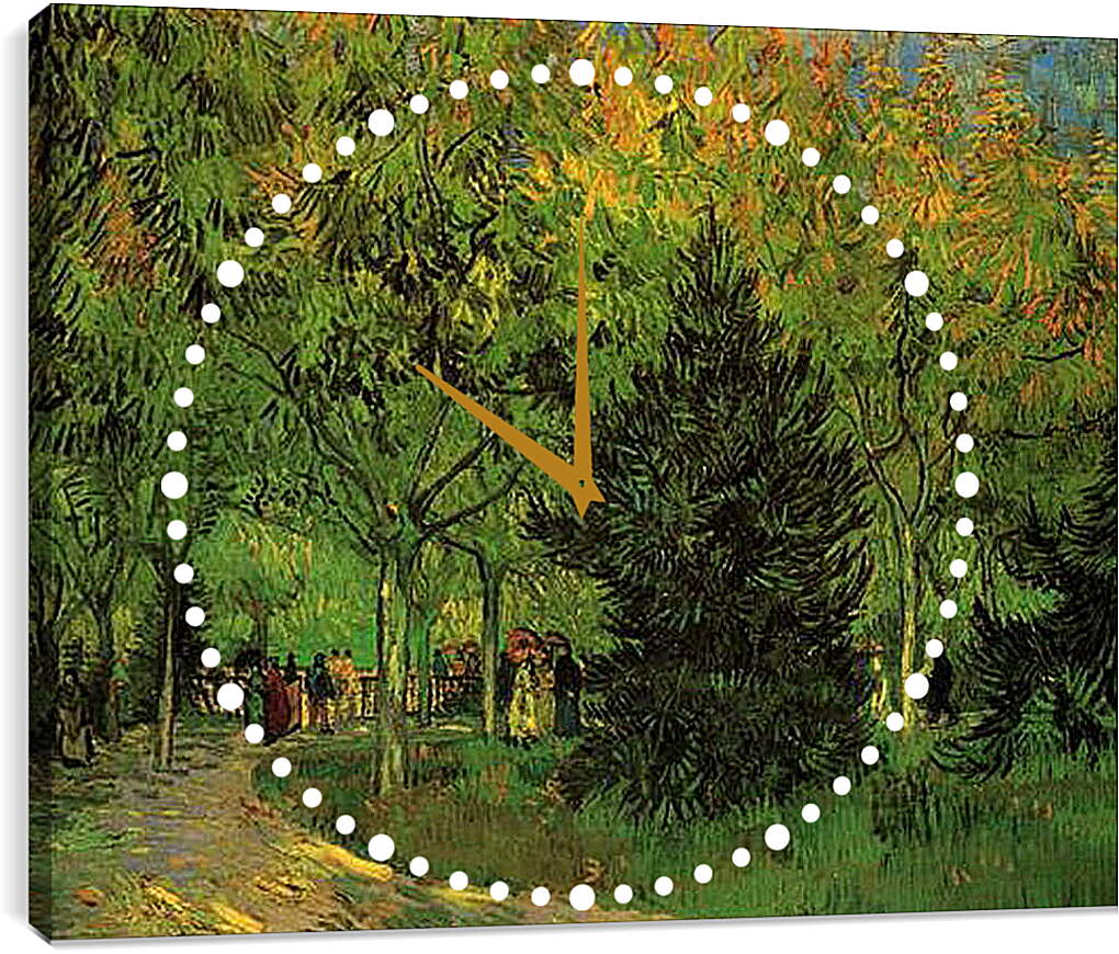 Часы картина - A Lane in the Public Garden at Arles. Винсент Ван Гог