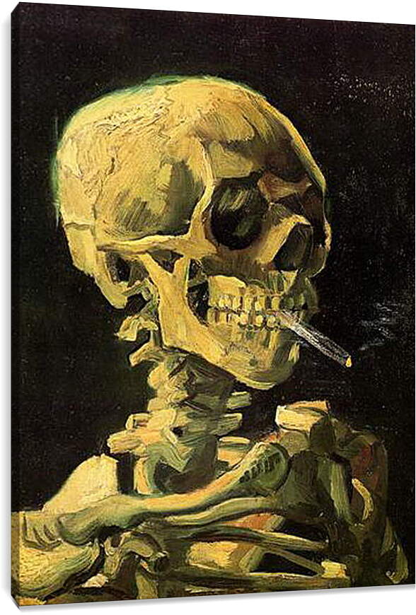 Постер и плакат - Skull with Burning Cigarette. Винсент Ван Гог
