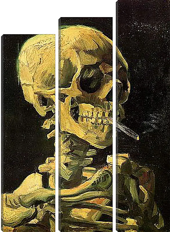 Модульная картина - Skull with Burning Cigarette. Винсент Ван Гог