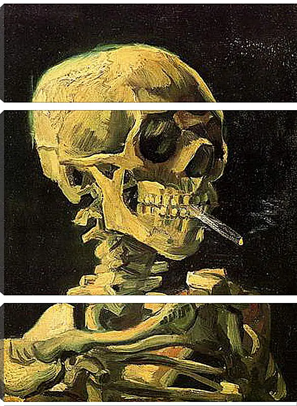 Модульная картина - Skull with Burning Cigarette. Винсент Ван Гог