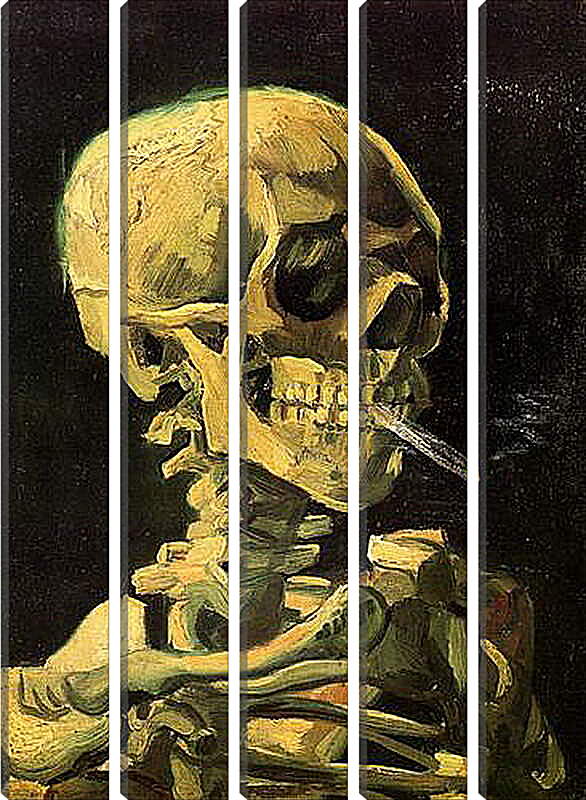 Модульная картина - Skull with Burning Cigarette. Винсент Ван Гог