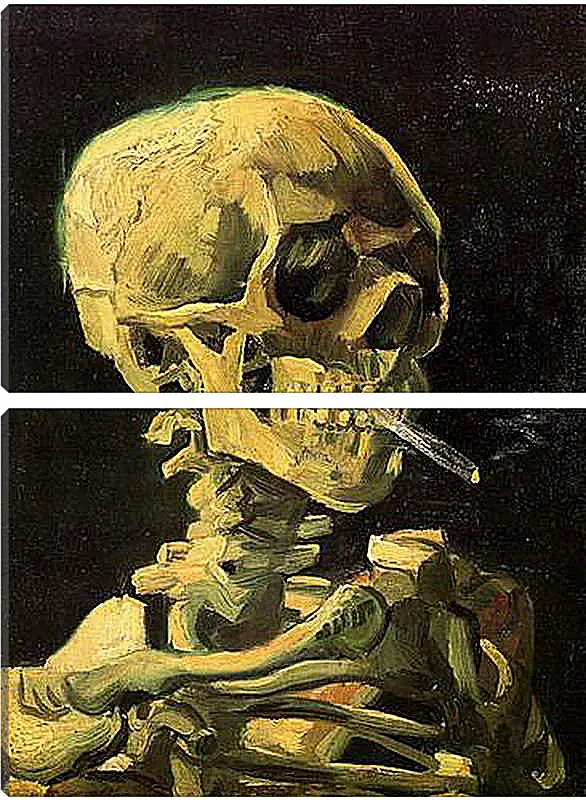 Модульная картина - Skull with Burning Cigarette. Винсент Ван Гог