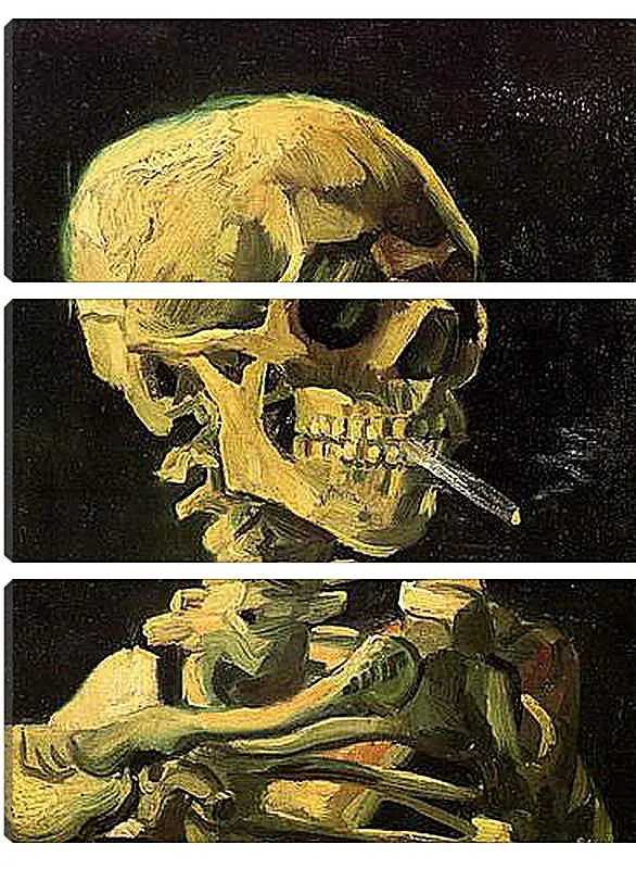 Модульная картина - Skull with Burning Cigarette. Винсент Ван Гог