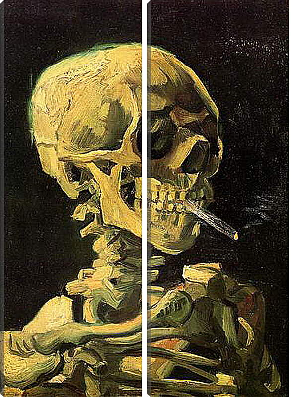 Модульная картина - Skull with Burning Cigarette. Винсент Ван Гог