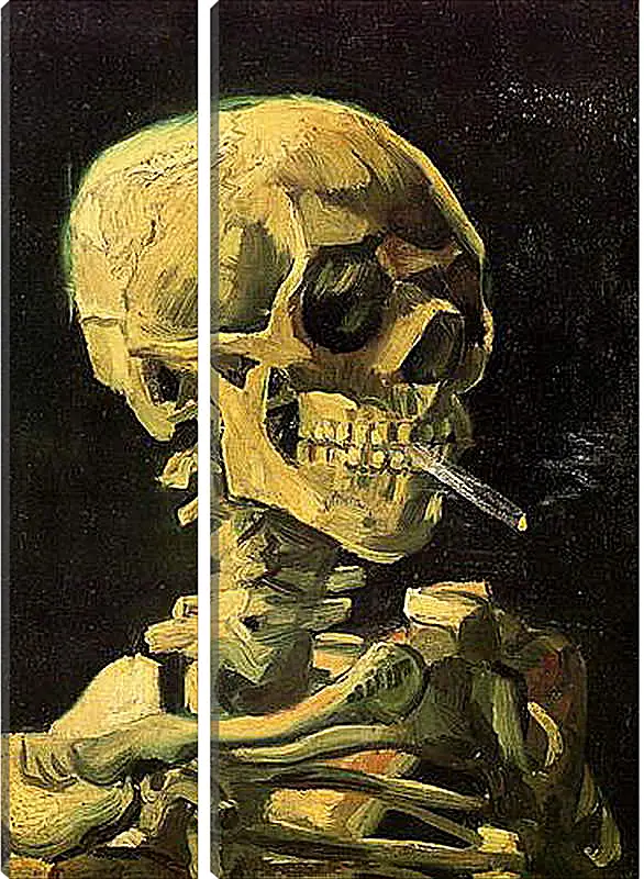 Модульная картина - Skull with Burning Cigarette. Винсент Ван Гог