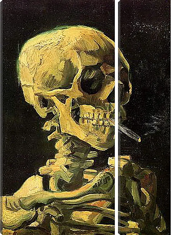 Модульная картина - Skull with Burning Cigarette. Винсент Ван Гог