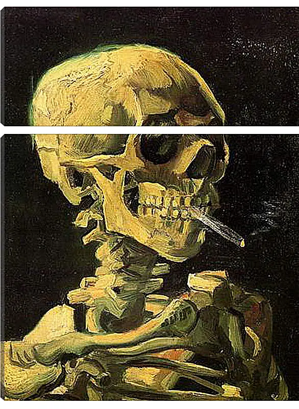 Модульная картина - Skull with Burning Cigarette. Винсент Ван Гог