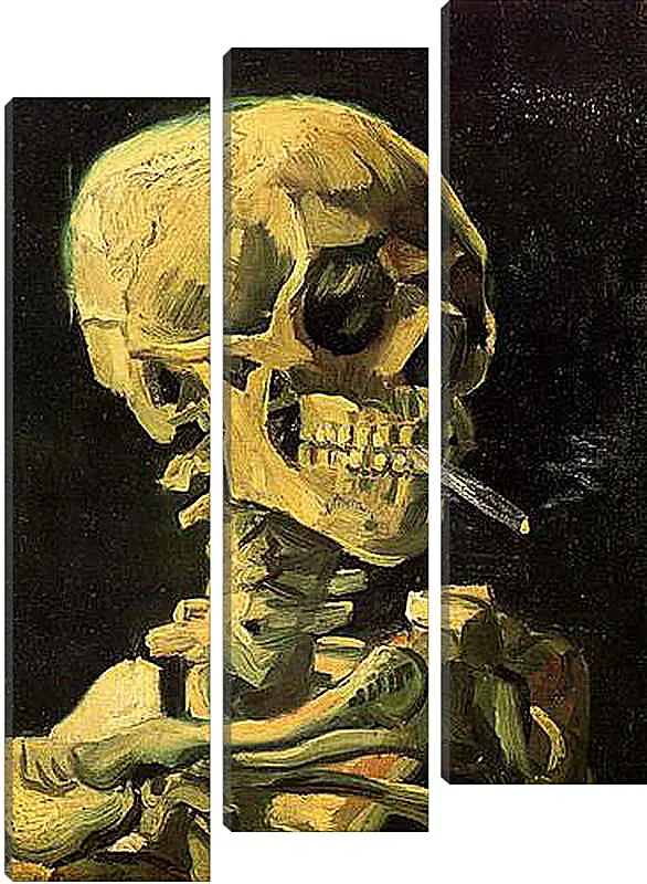 Модульная картина - Skull with Burning Cigarette. Винсент Ван Гог