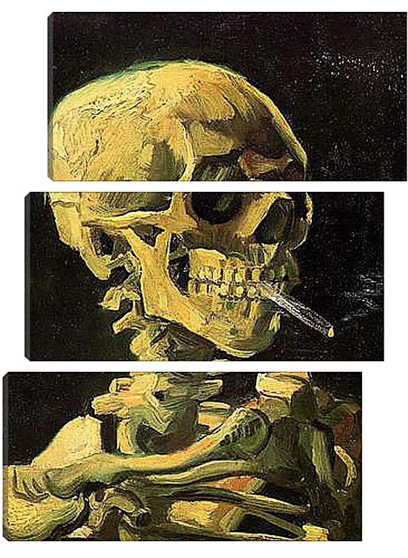 Модульная картина - Skull with Burning Cigarette. Винсент Ван Гог