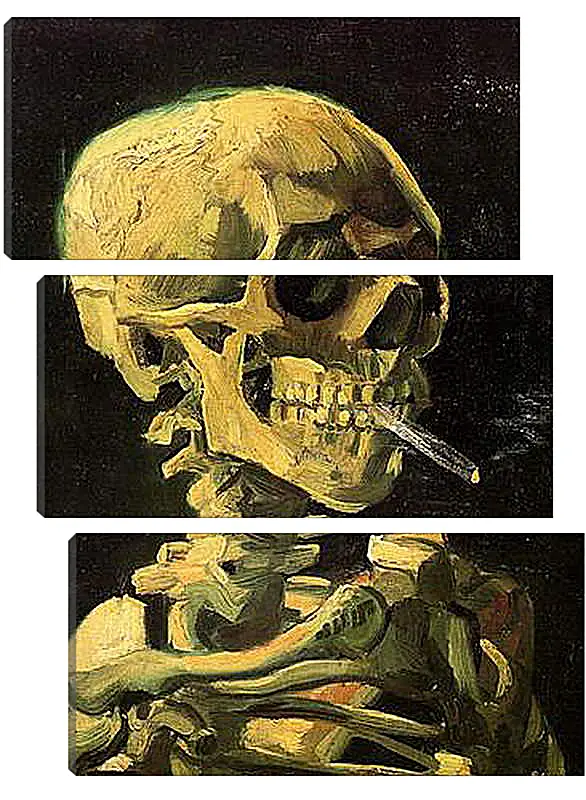 Модульная картина - Skull with Burning Cigarette. Винсент Ван Гог