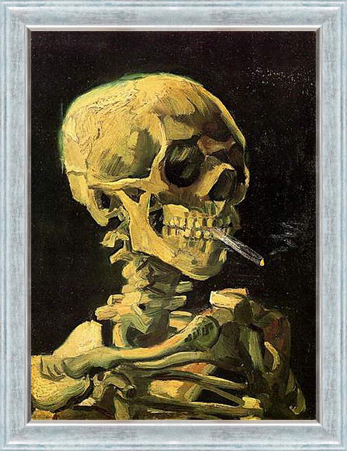Картина в раме - Skull with Burning Cigarette. Винсент Ван Гог
