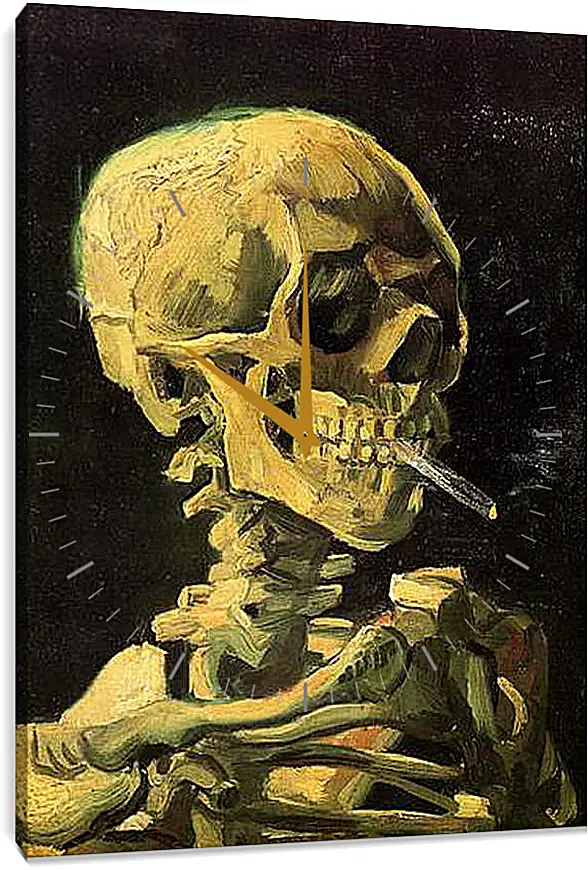 Часы картина - Skull with Burning Cigarette. Винсент Ван Гог