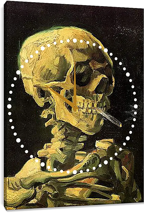 Часы картина - Skull with Burning Cigarette. Винсент Ван Гог