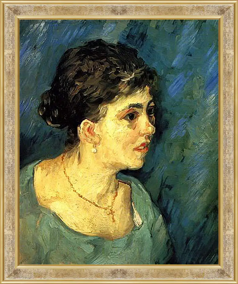 Картина в раме - Portrait of Woman in Blue. Винсент Ван Гог
