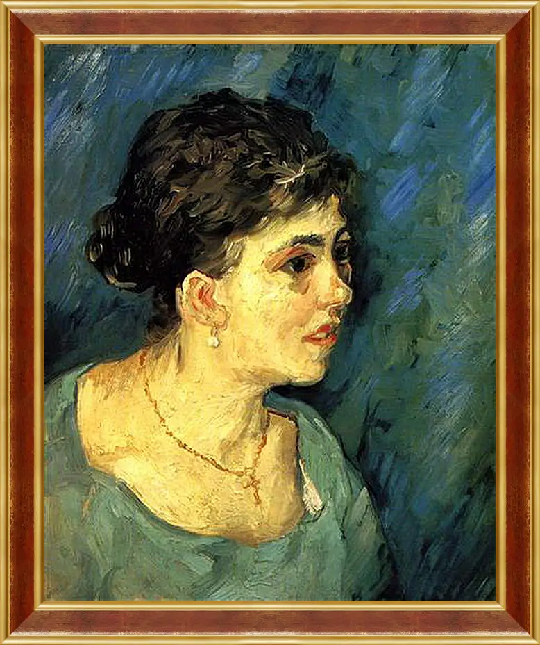 Картина в раме - Portrait of Woman in Blue. Винсент Ван Гог