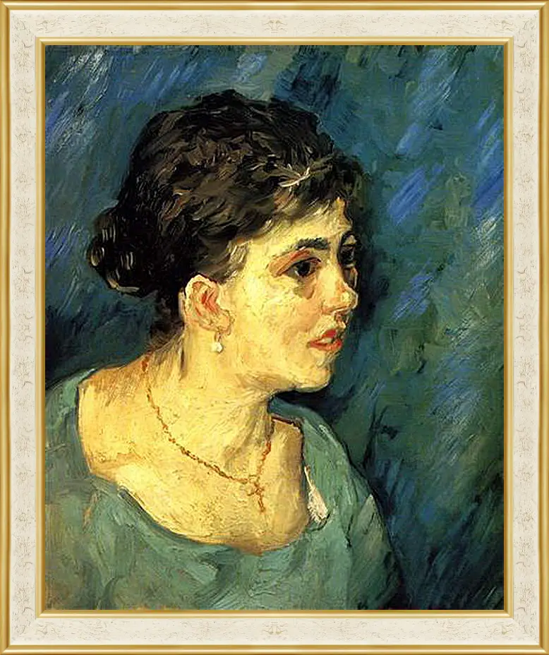 Картина в раме - Portrait of Woman in Blue. Винсент Ван Гог