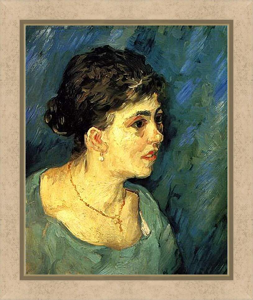Картина в раме - Portrait of Woman in Blue. Винсент Ван Гог