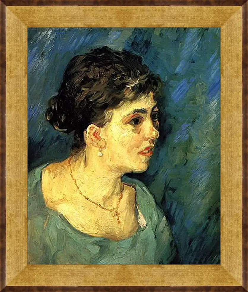 Картина в раме - Portrait of Woman in Blue. Винсент Ван Гог