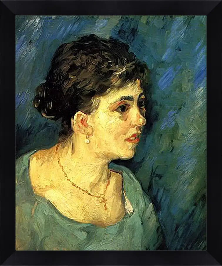 Картина в раме - Portrait of Woman in Blue. Винсент Ван Гог