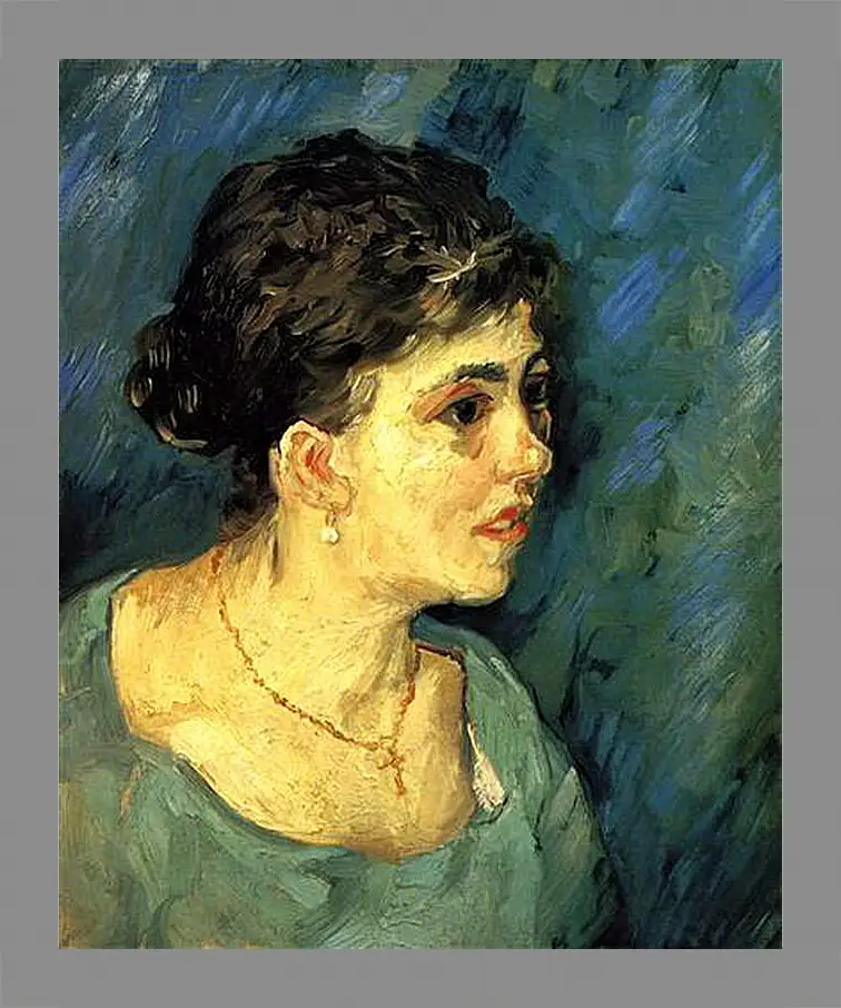 Картина в раме - Portrait of Woman in Blue. Винсент Ван Гог