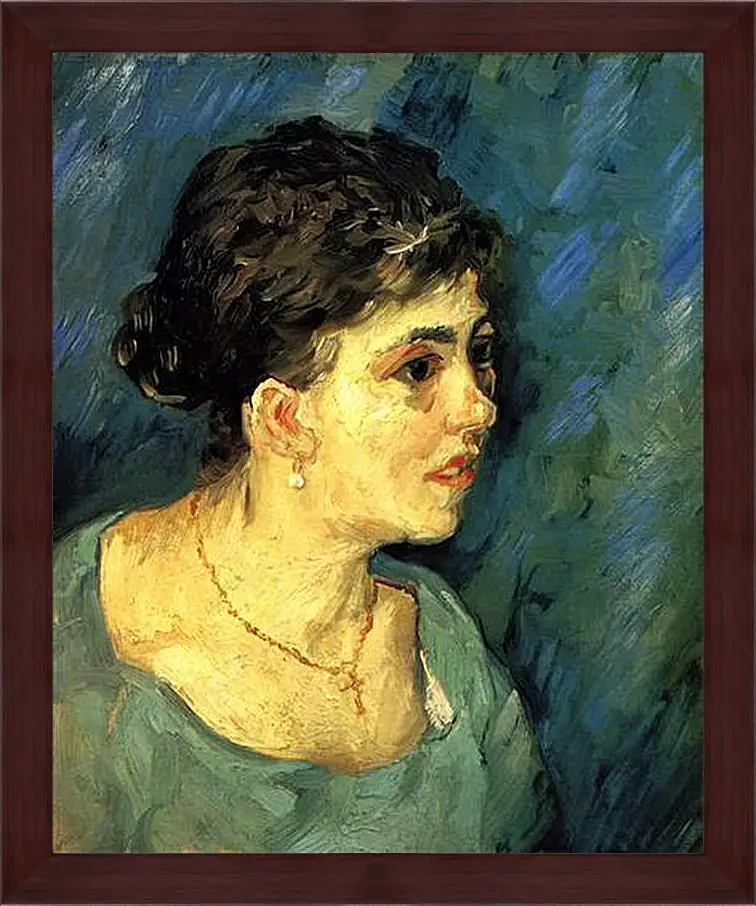 Картина в раме - Portrait of Woman in Blue. Винсент Ван Гог