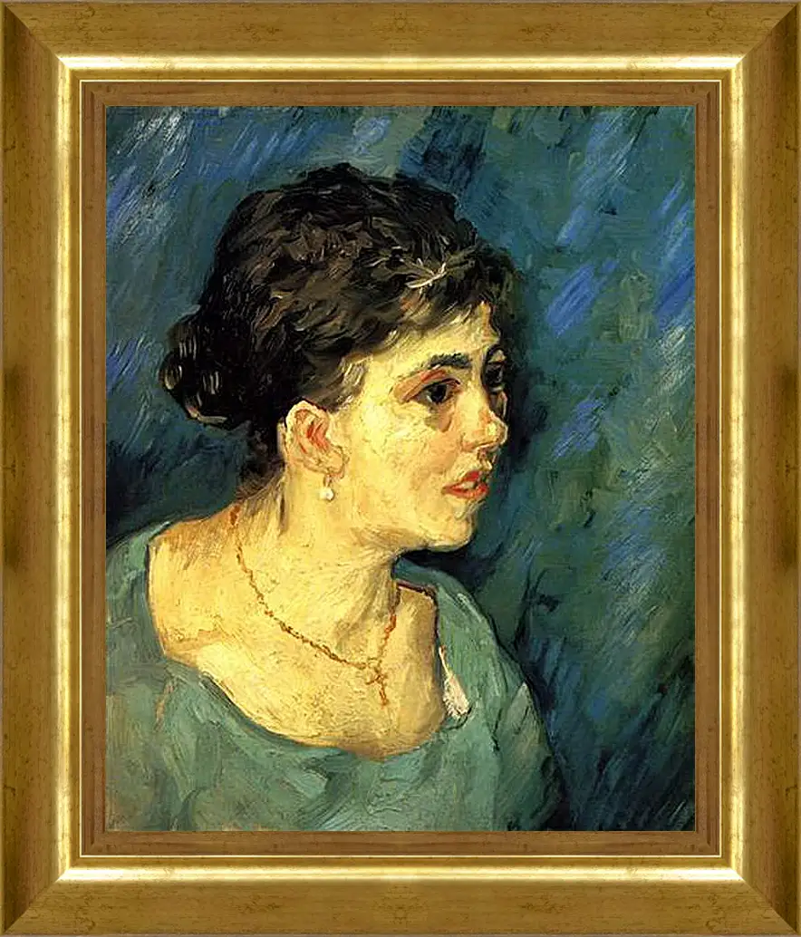 Картина в раме - Portrait of Woman in Blue. Винсент Ван Гог