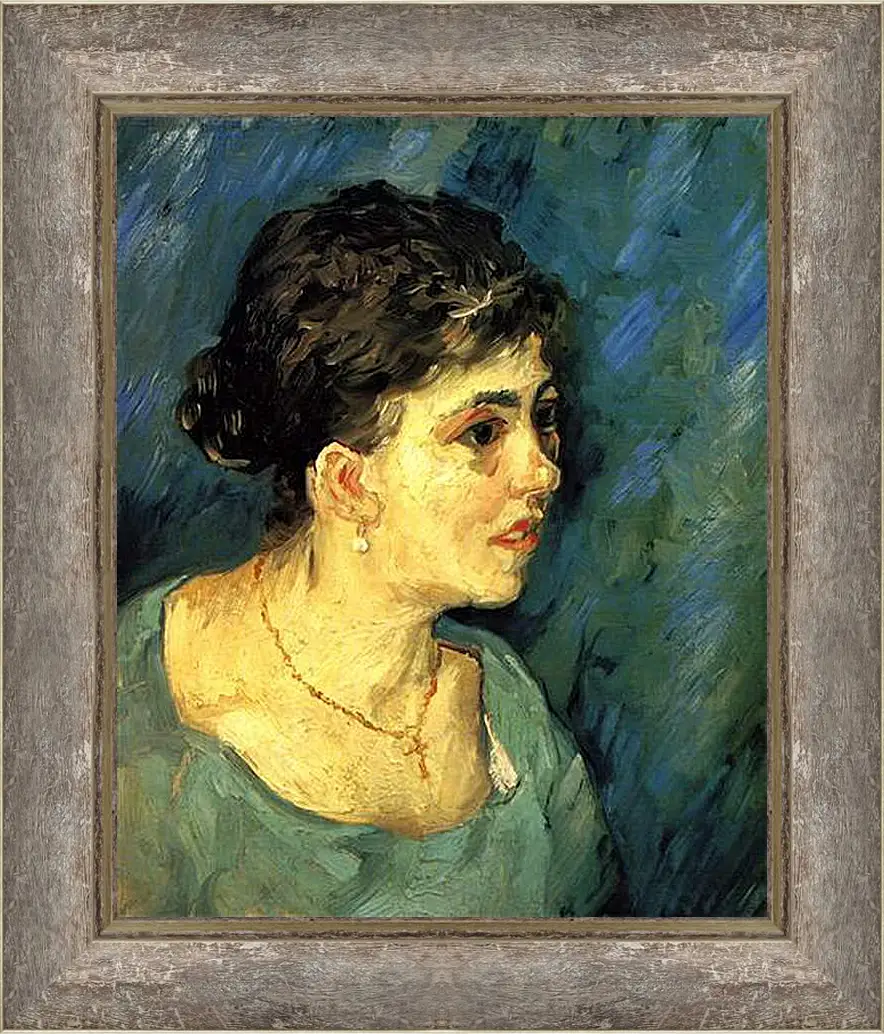 Картина в раме - Portrait of Woman in Blue. Винсент Ван Гог