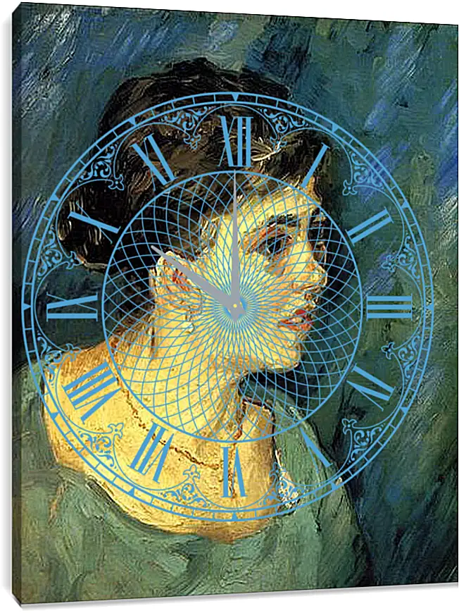 Часы картина - Portrait of Woman in Blue. Винсент Ван Гог
