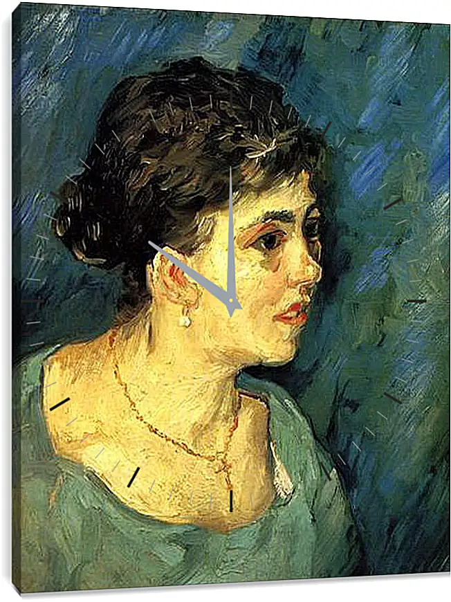 Часы картина - Portrait of Woman in Blue. Винсент Ван Гог