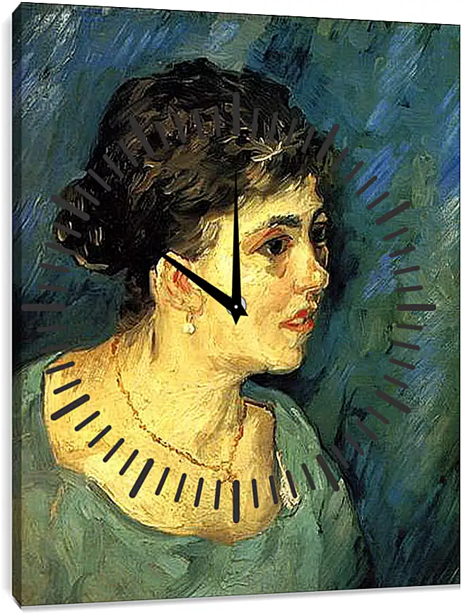 Часы картина - Portrait of Woman in Blue. Винсент Ван Гог